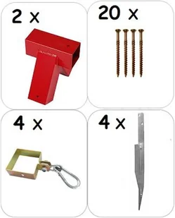 Just Fun ZESTAW montażowy do huśtawki do belki kwadratowej - łączniki, obejmy, kotwa, śruby - Place zabaw - miniaturka - grafika 2