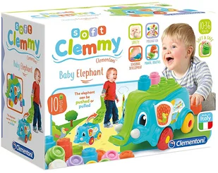 Clementoni CLEMMY Pojemnik Słonik + 10 Miękkich Klocków 8005125171620 - Klocki - miniaturka - grafika 5