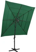 Parasole ogrodowe - vidaXL 4-poziomowy parasol na aluminiowym słupku, zielony, 250x250 cm 313821 - miniaturka - grafika 1
