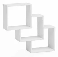 Regały - Wohnling regał ścienny 53,5x53,5x10 cm, drewniany, wiszący, nowoczesny | designerska półka ścienna swobodnie unosząca się | drewniany regał na ścianę | regał na książki wąski | dekoracyjny regał wiszą - miniaturka - grafika 1