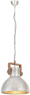 VidaXL Industrialna lampa wisząca, 25 W, srebrna, okrągła, 40 cm, E27 320529 - Lampy sufitowe - miniaturka - grafika 5