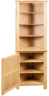 vidaXL Szafka narożna z drewna dębowego, 59 x 36 x 180 cm - Szafki do salonu - miniaturka - grafika 3