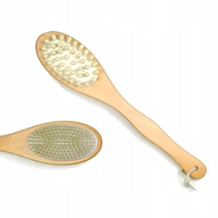 Drewniana Szczotka Do Mycia Pleców Masażer Kąpiel - Szczotki do masażu - miniaturka - grafika 3