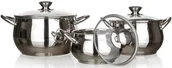 Zestawy garnków i patelni - Banquet zestaw garnków RONDEL 3 szt + pokrywki (1072290) - miniaturka - grafika 1