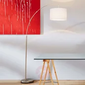 Lampy stojące - BRILLIANT Klasyczna lampa w kształcie łuku Clarie biała - miniaturka - grafika 1