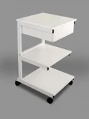 Meble i wyposażenie gabinetów medycznych - Juventas Stolik pod aparaturę aluminiowy III półki + szuflada SA III SZ - miniaturka - grafika 1