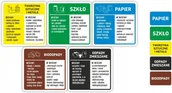 Kosze na śmieci - kwadratowe Naklejki na kosz do segregacji 2x5 szt - miniaturka - grafika 1