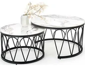 Ławy i stoliki kawowe - Halmar Zestaw ław FORMOSA Biały marmur + czarny mat  V-CH-FORMOSA-LAW - miniaturka - grafika 1