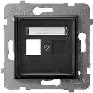Klawisze i ramki - Ospel Obudowa gniazda pojedynczego typu Keystone prosta GPK-1U/p/33 czarny metalik Aria - miniaturka - grafika 1