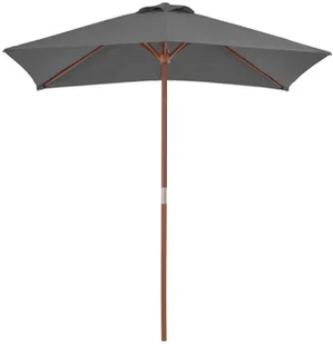 vidaXL Parasol ogrodowy na drewnianym słupku, 150 x 200 cm, antracyt - Parasole ogrodowe - miniaturka - grafika 4