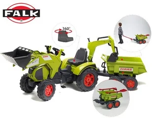 Falk Traktor Claas Axos Z Koparką I Wywrotką 1010Wh - Jeździki dla dzieci - miniaturka - grafika 5
