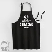 Fartuchy do grillowania - Najlepszy strażak we wsi - fartuch z nadrukiem - miniaturka - grafika 1