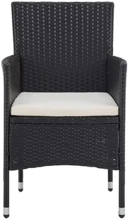 vidaXL 5-częściowy zestaw mebli ogrodowych, czarny, polirattan i szkło - Meble ogrodowe - miniaturka - grafika 5