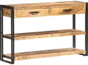 vidaXL Szafka, 120x30x75 cm, lite, surowe drewno mango 321802 - Szafki do salonu - miniaturka - grafika 17
