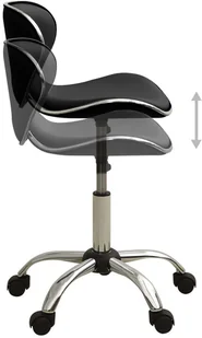 Fotel biurowy, krzesło biurowe VidaXL Taboret kosmetyczny, czarny, sztuczna skóra 323674 VidaXL - Fotele i krzesła biurowe - miniaturka - grafika 3