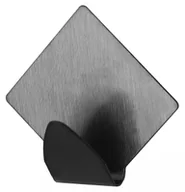 Wieszaki łazienkowe - Bisk Haczyk samoprzylepny karo stalowy Trendy 2 szt. - miniaturka - grafika 1