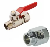 Akcesoria hydrauliczne - AquaFilter Przyłącze wody do filtów 3/8 cala komplet z zaworem - miniaturka - grafika 1