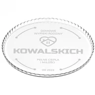 Tace i patery - Murrano Patera szklana na ciasto bez nóżki grawer dla pary PATR2-034 - miniaturka - grafika 1