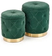 Pufy i podnóżki - Zestaw dwóch puff POLLY Halmar Zielony tapicerowany [Wysyłka 2020-07-28] V-CH-POLLY-PUFA-C.ZIELONY - miniaturka - grafika 1