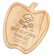 Deski do krojenia - Murrano Deska drewniana do krojenia jabłko z grawerem dla szefa kuchni DSK-JAB-019 - miniaturka - grafika 1