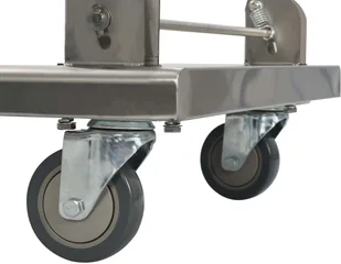 vidaXL Wózek platformowy, srebrny, 82x53x86 cm, stal nierdzewna - Wózki magazynowe - miniaturka - grafika 7