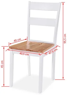 vidaXL Krzesła do jadalni, 4 szt., drewno kauczukowca, białe - Krzesła - miniaturka - grafika 6