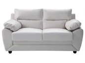 Sofy i kanapy - Vente-Unique Sofa 2-osobowa MANOA ze skóry syntetycznej kolor biały - miniaturka - grafika 1