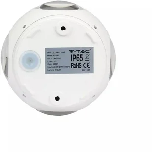 v-tac Kinkiet Ścienny V-TAC 4W LED Czarny Okrągły IP65 VT-834 3000K 440lm - Lampy ścienne - miniaturka - grafika 5