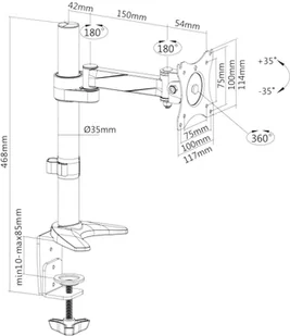 Maclean Uchwyt biurkowy MC-717 - Uchwyty do monitorów - miniaturka - grafika 15