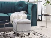 Pojemniki na zabawki - Beliani Puf ze schowkiem welurowy jasnoszary LORETTO - miniaturka - grafika 1