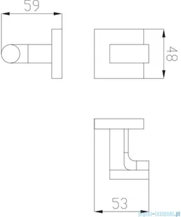 Omnires Tyber haczyk pojedynczy chrom TB50110 - Wieszaki łazienkowe - miniaturka - grafika 2