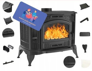 Kratki.pl Marek Bal Piec żeliwny koza K9 z turbofanem  130 10 kW KOZA/K9/130/TF - Kominki wolnostojące - miniaturka - grafika 4