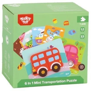 Tooky Toy Lumarko Drewniane Klocki Układanka Puzzle Zestaw 33 El. + 6 Planszy! TL635 Lek - Puzzle - miniaturka - grafika 4