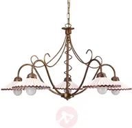 Lampy sufitowe - ONLI Lampa wisząca Rosina 5-pkt., jasnoróżowa/brązowa - miniaturka - grafika 1