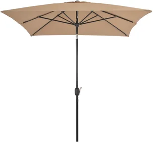 vidaXL Parasol ogrodowy na metalowym słupku, 300 x 200 cm, kolor taupe - Parasole ogrodowe - miniaturka - grafika 4