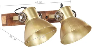 VidaXL Industrialna lampa ścienna, mosiądz, 45x25 cm, E27 320508  VidaXL - Lampy sufitowe - miniaturka - grafika 11