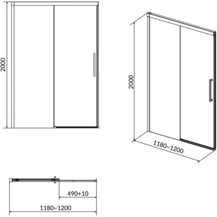 Cersanit Cersanit Crea Drzwi prysznicowe przesuwne 120x200 cm profile chrom szkło transpartentne CleanPro S159-007 - Ścianki i drzwi prysznicowe Cersanit Cersanit Crea Drzwi prysznicowe przesuwne 120x200 cm profile chrom szkło transpartentne CleanPro S159-007 - Ścianki i drzwi prysznicowe - miniaturka - grafika 1