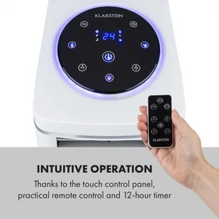 Klarstein Windspiel, chłodnica powietrza, 100 W, 12-godzinny timer, pilot zdalnego sterowania, biała ACO18-Windspiel WH - Klimatory - miniaturka - grafika 7