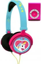 Lexibook Unicorn Składane Regulowane Słuchawki Dla Dzieci Jednorożce + MP3 Różowe (HP017UNI) - Słuchawki - miniaturka - grafika 2