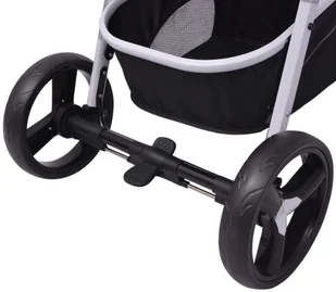 vidaXL Wózek wielofunkcyjny 3w1 aluminium szary i czarny - Wózki dziecięce - miniaturka - grafika 12