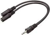 Kable - Wentronic Kabel audio wideo 0,2 m 3,5 MM Stereo St. > 2 X 3,5 MM Stereo kuppl. 1 szt. czarny 50464 - miniaturka - grafika 1