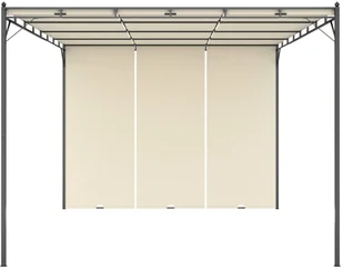 vidaXL Altana ogrodowa z zasłoną boczną, 4 x 3 x 2,25 m, kremowa 47994 - Altany ogrodowe - miniaturka - grafika 2