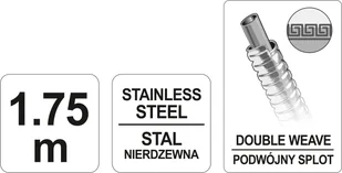 FALA WĄŻ PRYSZNICOWY 1.75M WZMOCNIONY PODWÓJNY SPLOT POLEROWANY 75646 - Węże prysznicowe - miniaturka - grafika 3
