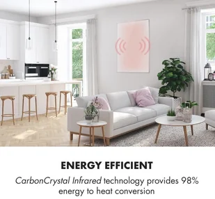 Klarstein Klarstein Wonderwall Air 96, infraczerwony grzejnik, 120 x 81 cm, 960 W, naścienny montaż, pilot sterowania, biały ACO10-WonderW.96 - Ogrzewanie przenośne - miniaturka - grafika 2