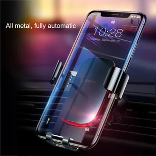 Baseus uchwyt samochodowy Metal Age grawitacyjny srebrny SUYL-D0G - Uchwyty samochodowe do telefonów - miniaturka - grafika 7