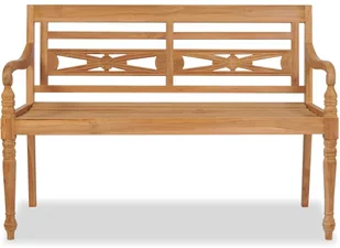 vidaXL Ławka Batavia 2-osobowa, drewno tekowe, 120 x 51,5 84 cm - Ławki ogrodowe - miniaturka - grafika 2