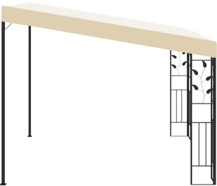 vidaXL Altana przyścienna, 3 x 3 x 2,5 m, kremowa - Altany ogrodowe - miniaturka - grafika 4