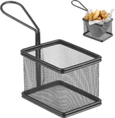 Miski i półmiski - Hendi Koszyk do podawania smażonych przekąsek miniaturowy z uchwytem 105x90x60 mm 425664 - miniaturka - grafika 1