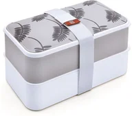 Lunch boxy - Iris Pojemnik termiczny "Bento" w kolorze szaro-białym na lunch - 19 x 11 x 10 cm - miniaturka - grafika 1