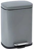 Koszyki łazienkowe - Wenko Leno Easy-Close kosz na śmieci z pedałem, szary - miniaturka - grafika 1